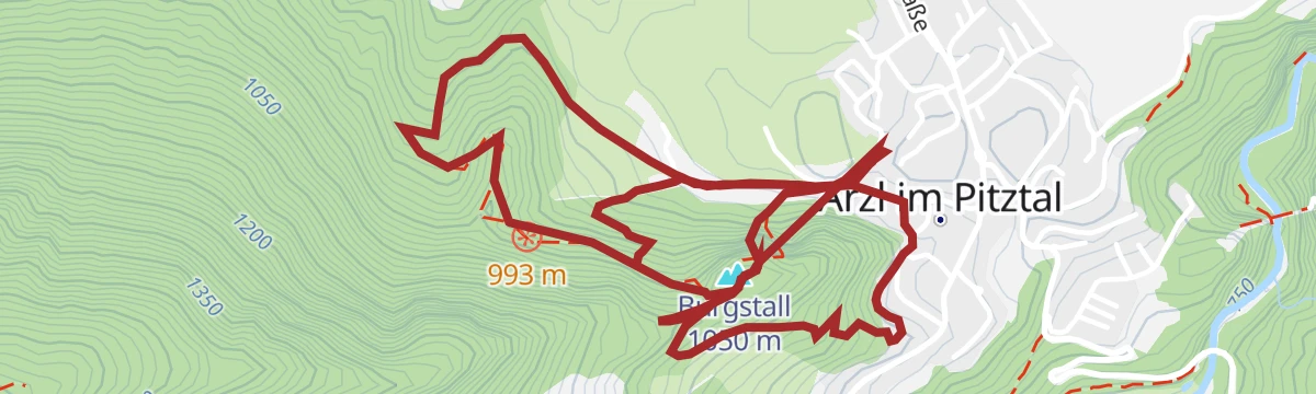 Route map: Steinwand - Arzl im Pitztal